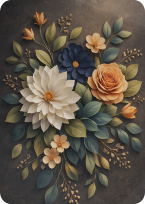 midnight bloom – luxury floral metal wall art