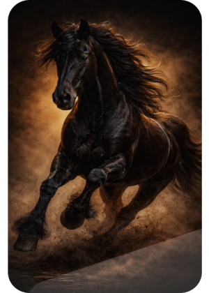 midnight velocity – premium running horse metal wall art
